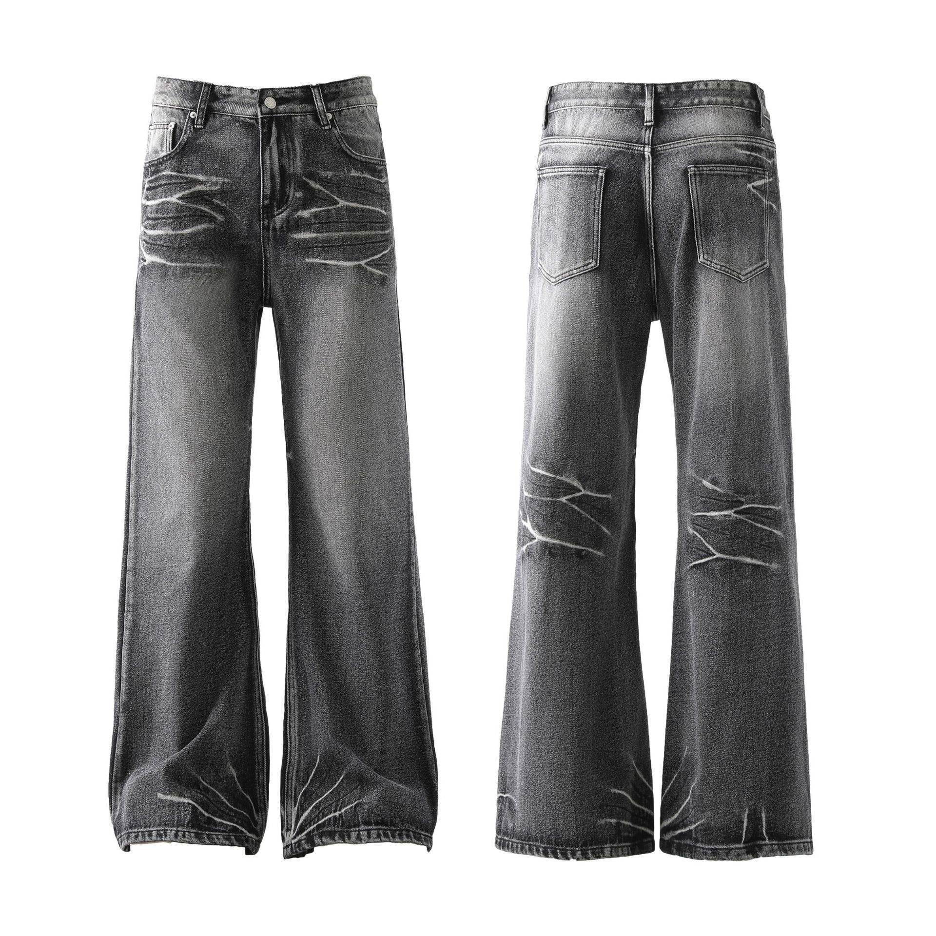 Washed Lightning Micro-Flare Jeans