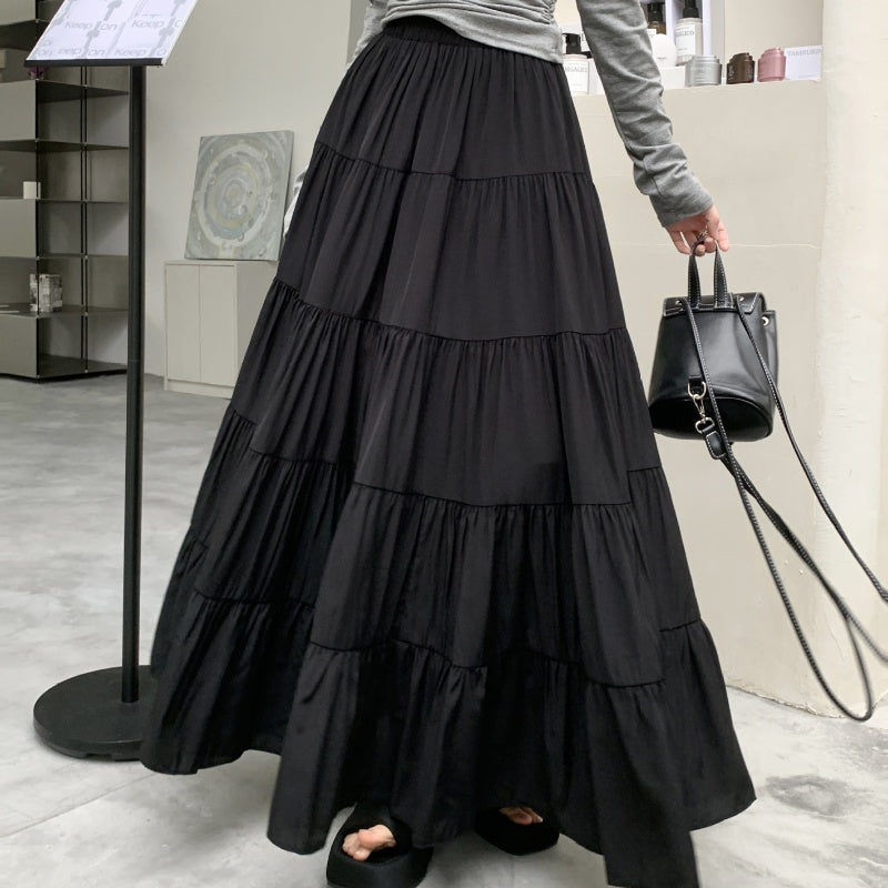 Dark Romance Lace Layered A-Line Maxi Skirt