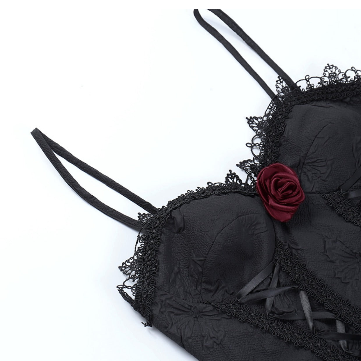 Vampire Rose Jacquard Gothic Slip Dress