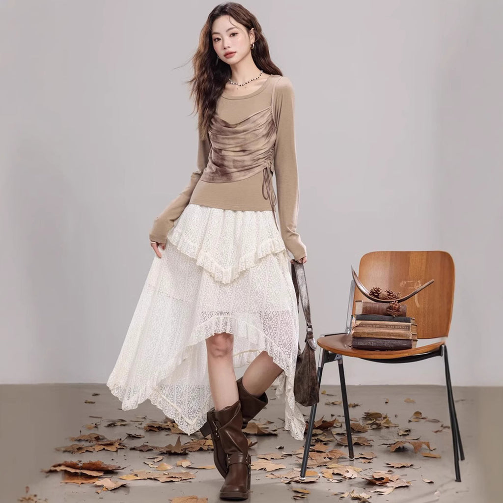 Avant-Garde Hollowed Asymmetrical Skirt