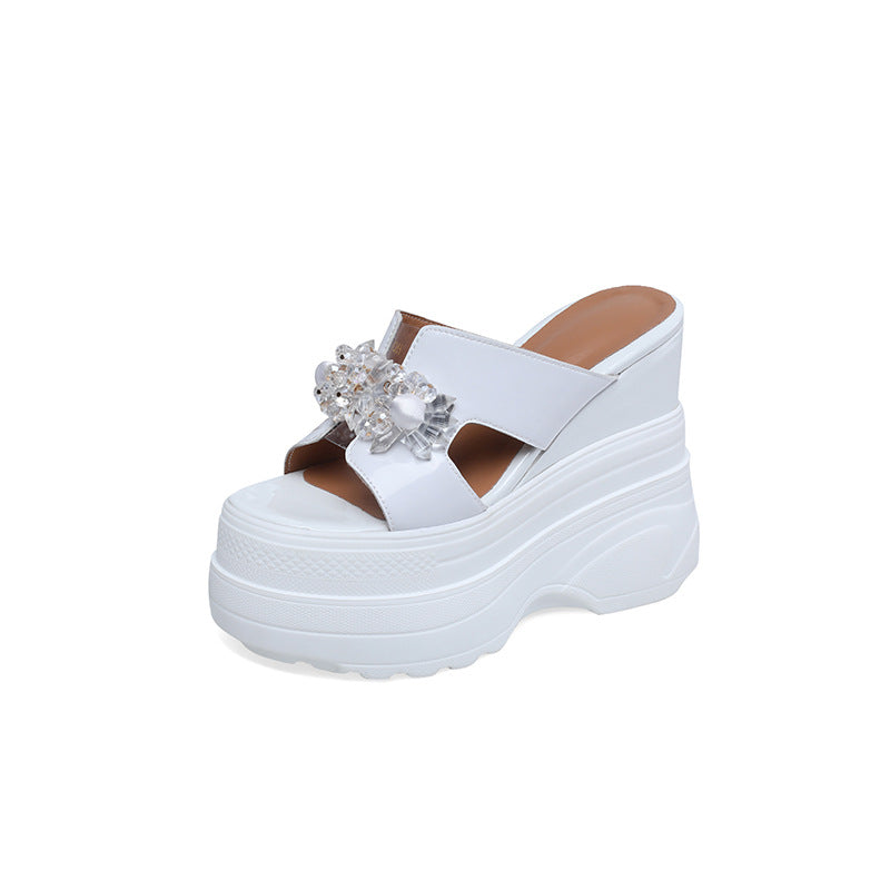 Tokyo Sparkle Chunky Wedge Slippers