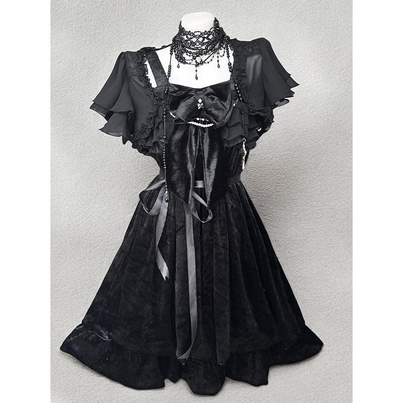 Gothic Lolita Two-Piece Dress & Cardigan Set