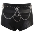 Rebel Goth Skinny PU Shorts