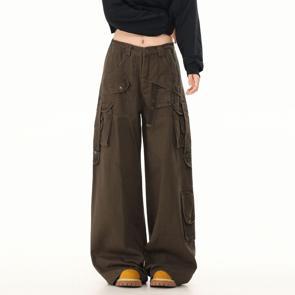 Industrial Utility Wide-Leg Cargo Pants