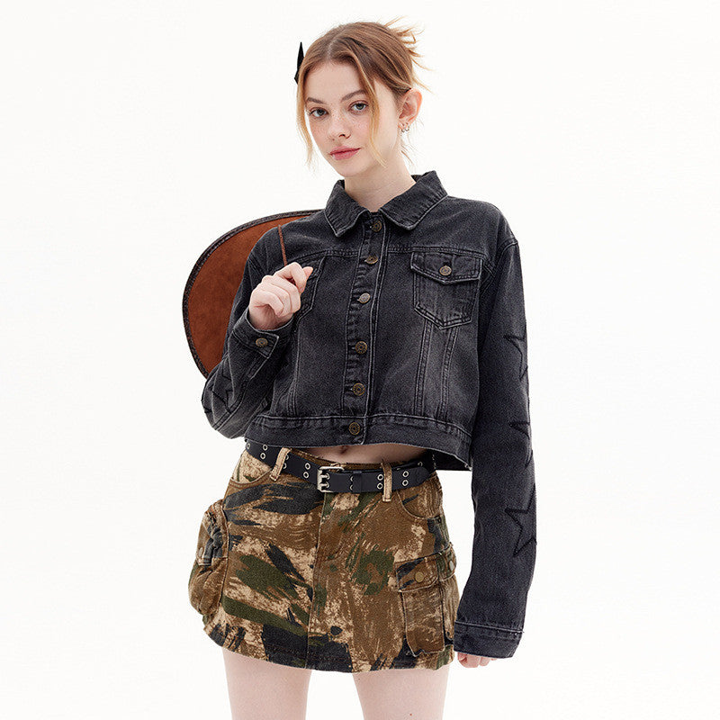 Retro Chic Short Denim Coat