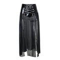 Goth Punk Sheer Gauze Strap Overlay Skirt