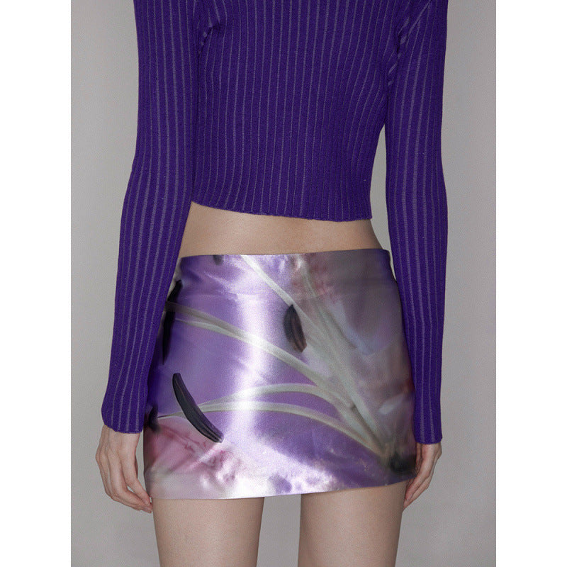 Vintage Inspired Purple Floral Skirt