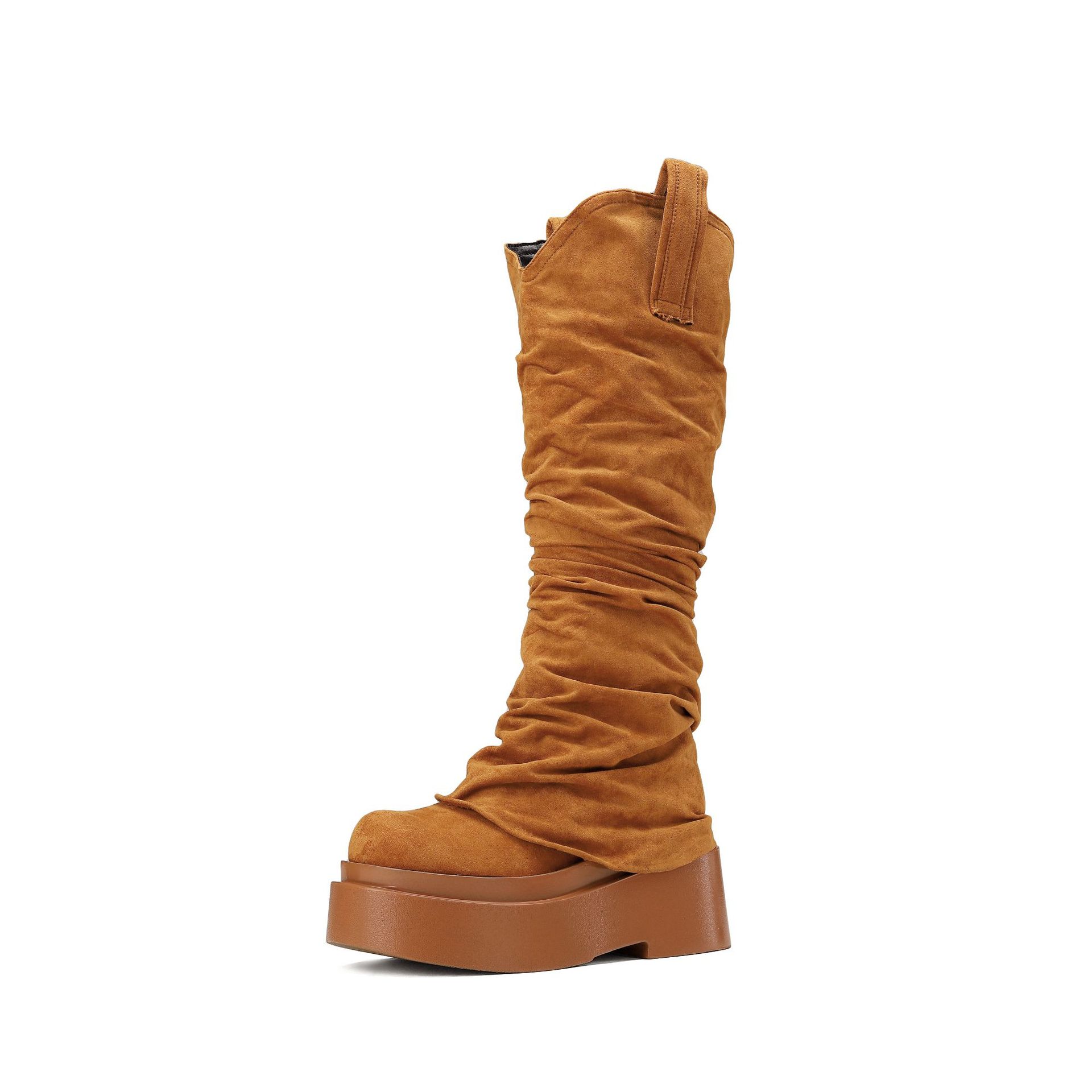 Luxe Faux Suede Platform Boots