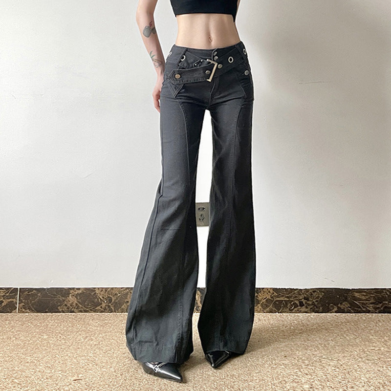 Throwback Trouble Belted Flare Pants