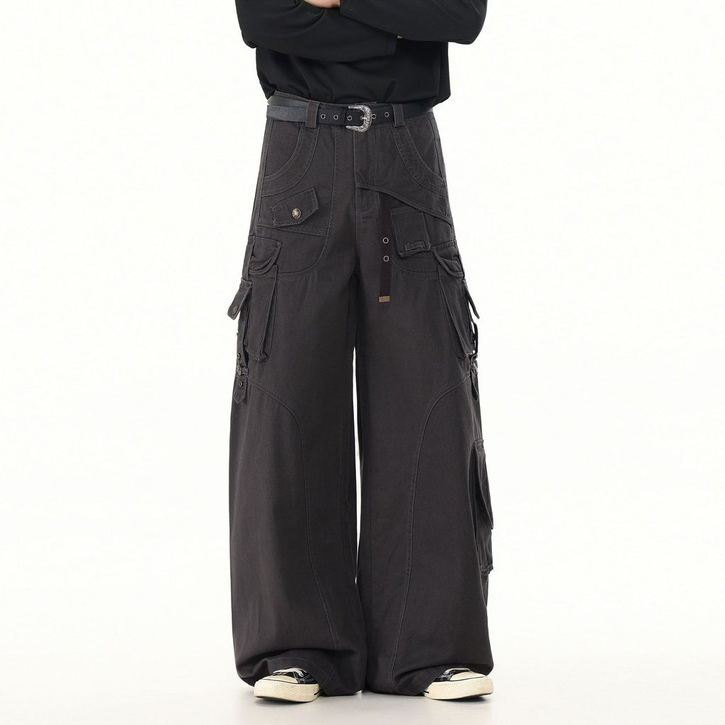 Industrial Utility Wide-Leg Cargo Pants