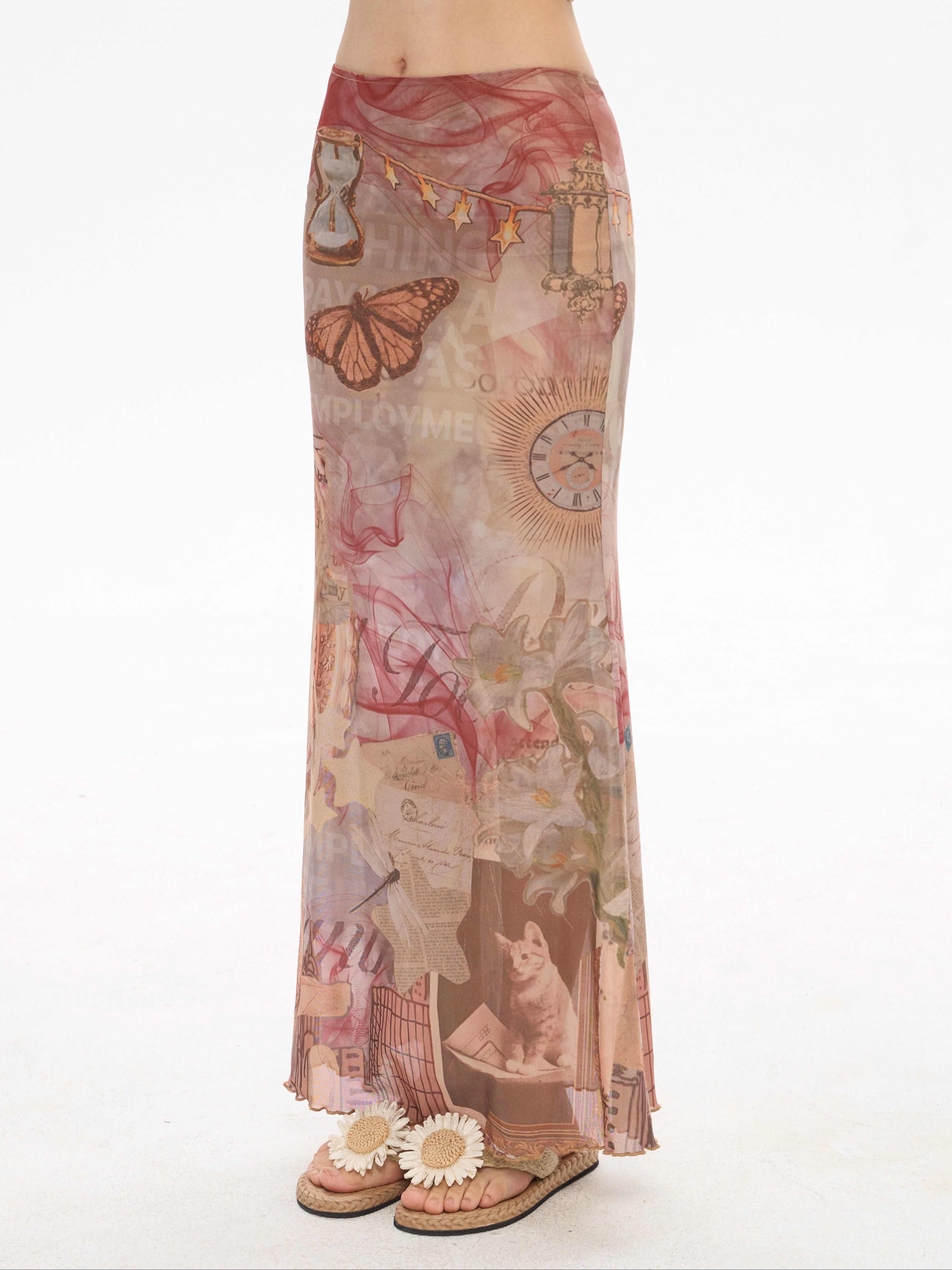 Ethereal Butterfly Maxi Skirt