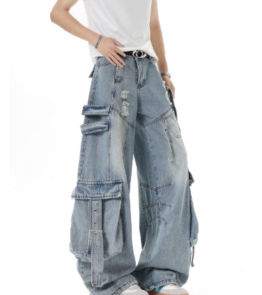 Unisex Heavyweight Pocket Detail Cargo Jeans