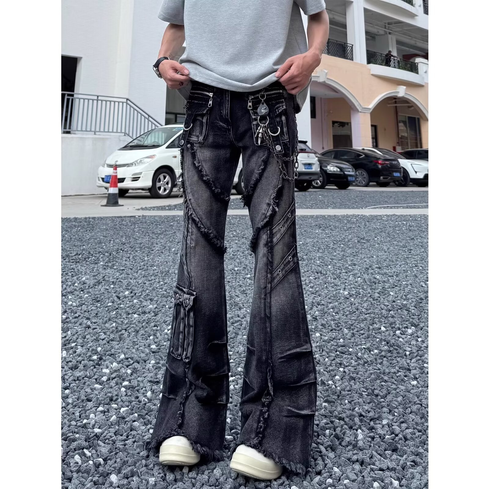 Statement Colorblock Slim Flare Denim