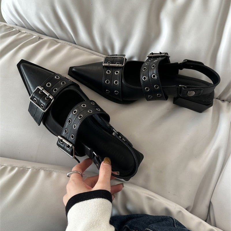 Rebellious Kitten Pointed-Toe Low Heels