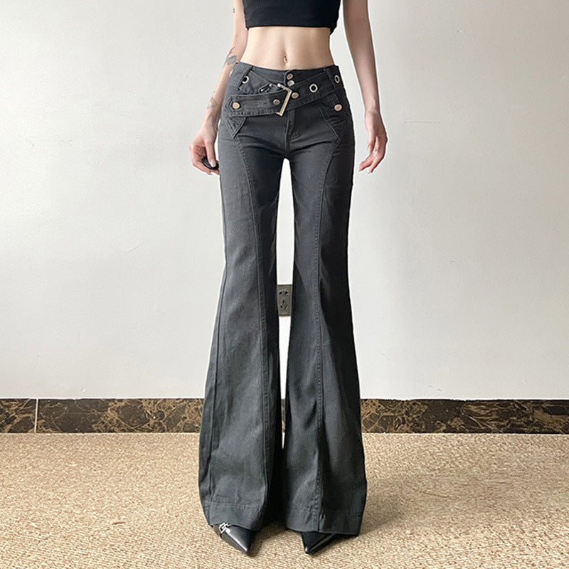 Throwback Trouble Belted Flare Pants