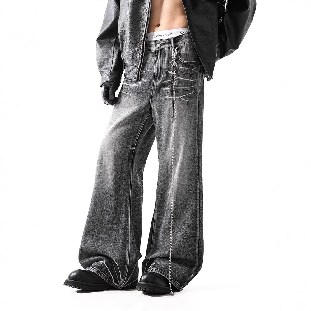 Washed Lightning Micro-Flare Jeans