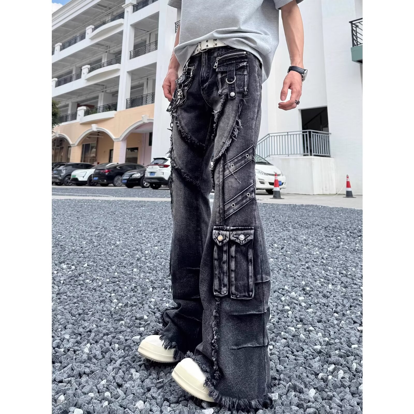 Statement Colorblock Slim Flare Denim