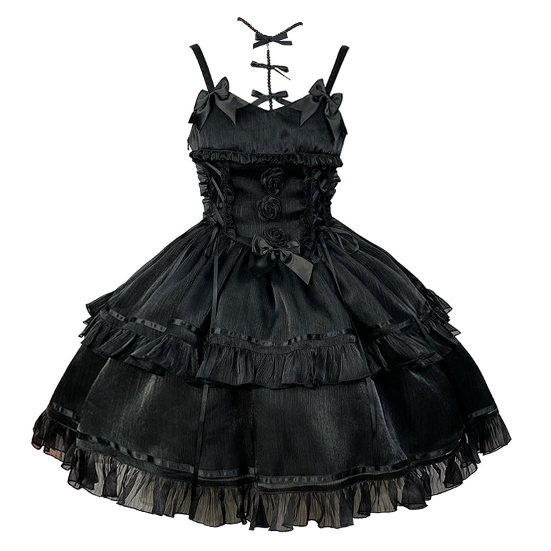 Dark Sweetheart Harajuku Cosplay Spliced Mini Dress