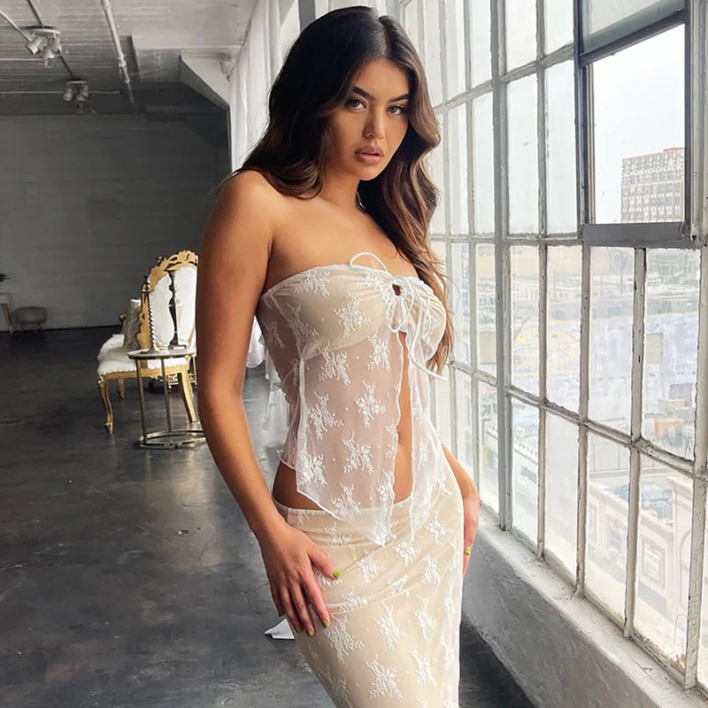 Hot Girl Sheer Y2k Tube Top