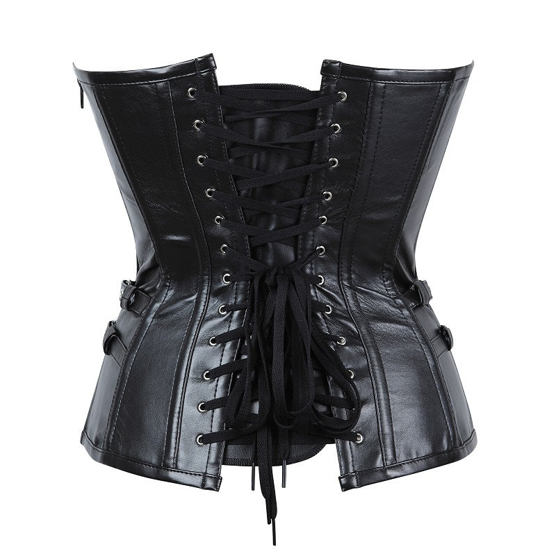 Midnight Court Leather & Steel Corset