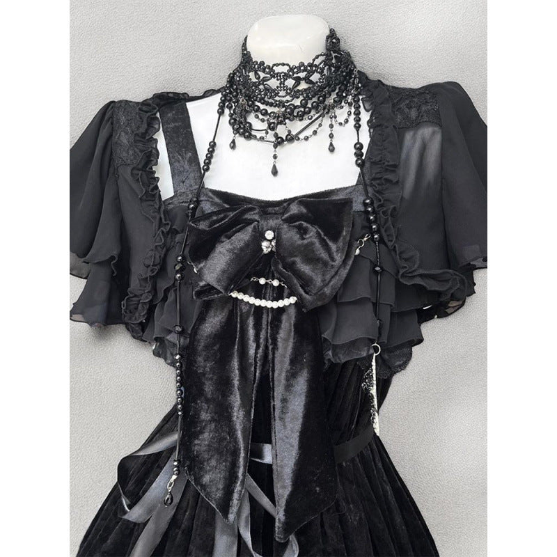 Gothic Lolita Two-Piece Dress & Cardigan Set