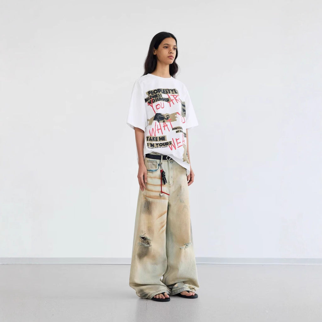 Unisex Distressed Hobo Grunge Jeans