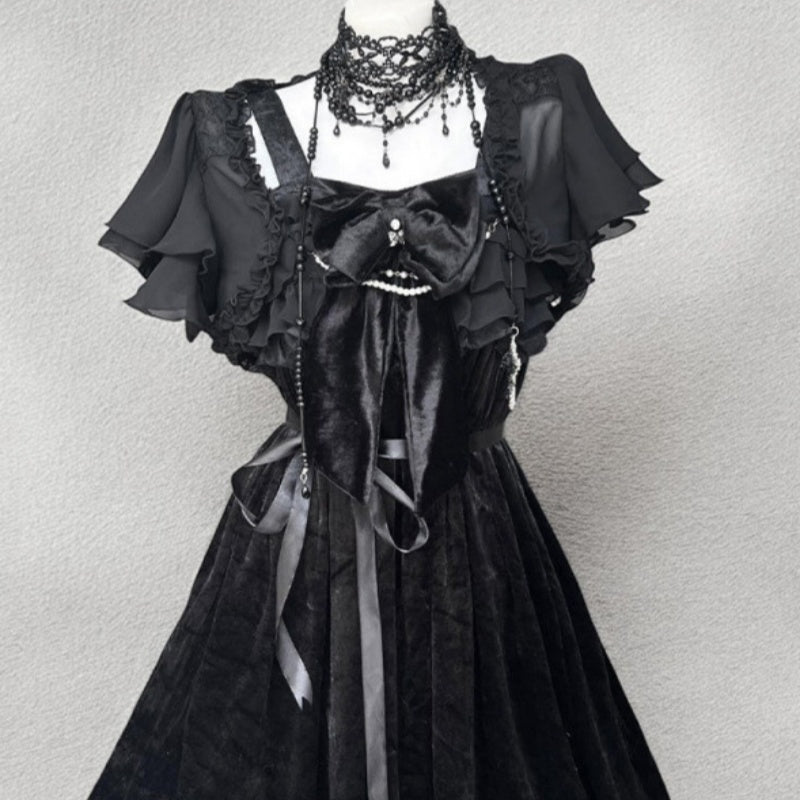 Gothic Lolita Two-Piece Dress & Cardigan Set