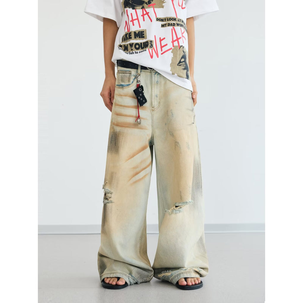 Unisex Distressed Hobo Grunge Jeans
