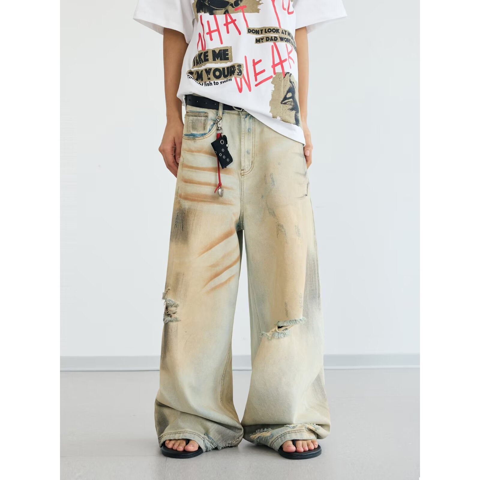 Unisex Distressed Hobo Grunge Jeans