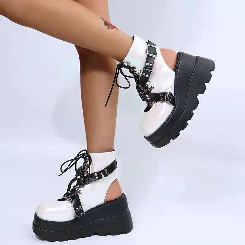 Urban Gothic Matte Platform Cutout Boots