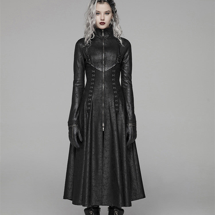 Dystopian Rocker Cracked Leather Jacket