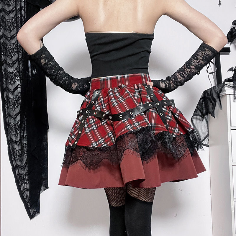 Harajuku Punk Plaid Bubble Mini