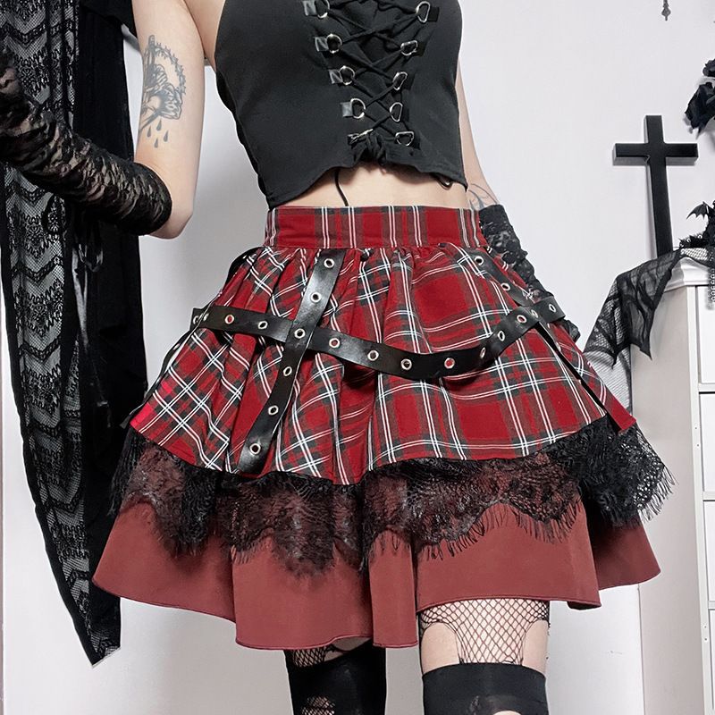 Harajuku Punk Plaid Bubble Mini