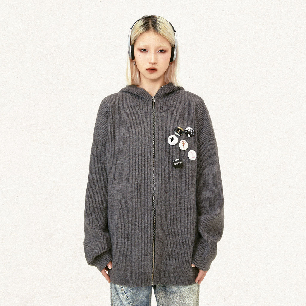 Grunge Zip-Up Oversized Rebel Sweater