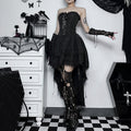 Dark Elegance Strapless Gothic High-Low Hem Skirt