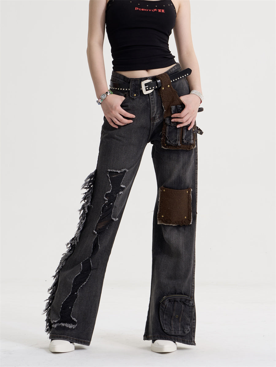 Wild West Fringe Patch Jeans